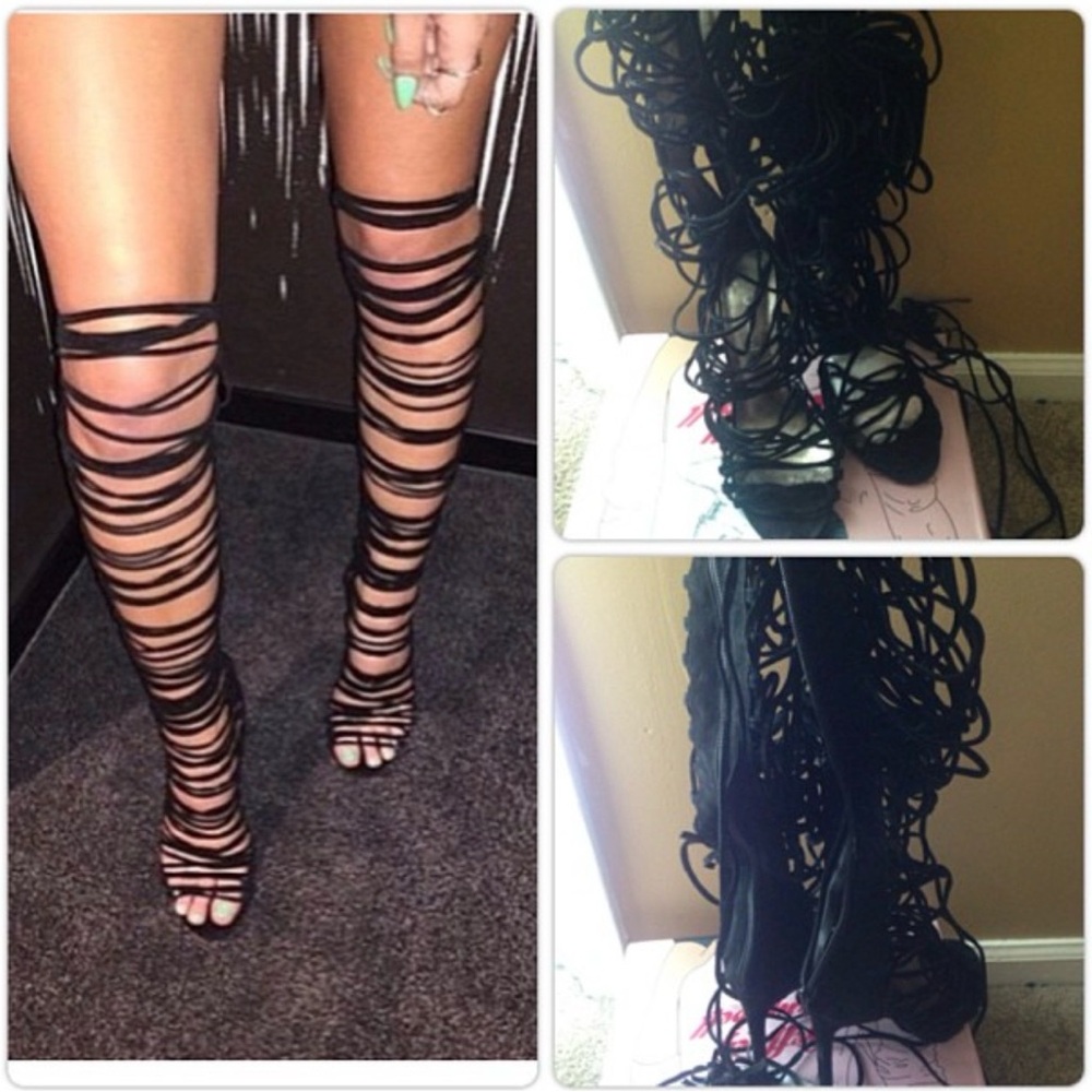 Jeffrey Campbell Black Strappy Heels